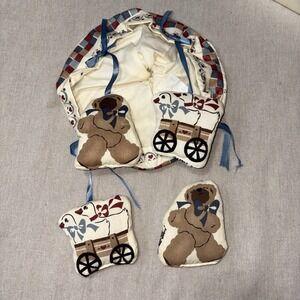 Vintage 1986 Red Calliope Musical Mobile Bears Geese Birth To 6 Months Neutral